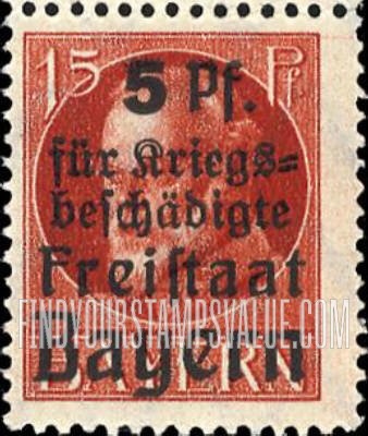 FindYourStampsValue: SEMI-POSTAL -King Ludwig III: Regular Issue of 1914-20 Surcharged in Black