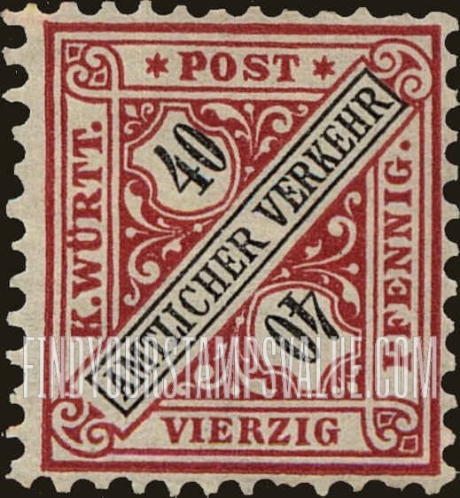 FindYourStampsValue: WURTTEMBERG OFFICIAL - Numeral Value