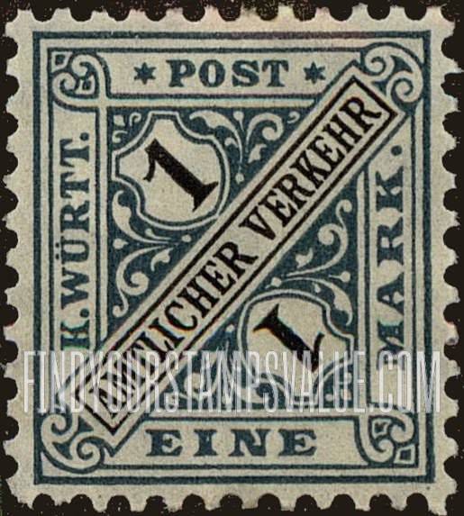 FindYourStampsValue: WURTTEMBERG OFFICIAL - Numeral Value