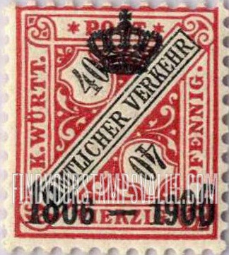 FindYourStampsValue: WURTTEMBERG OFFICIAL - Numeral Value: Overprinted in Black