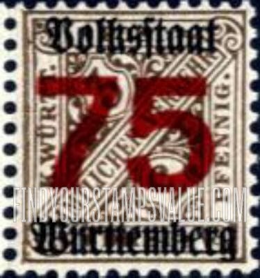 FindYourStampsValue: WURTTEMBERG OFFICIAL - Numeral Value: Surcharged in Carmine