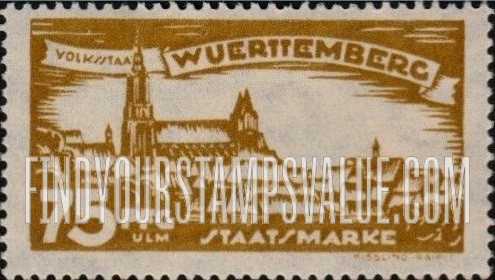FindYourStampsValue: WURTTEMBERG OFFICIAL - View of Ulm