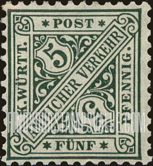 FindYourStampsValue: WURTTEMBERG OFFICIAL - Numeral Value