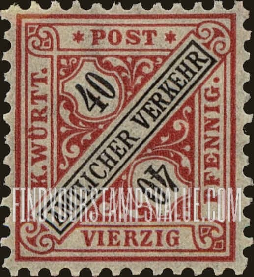 FindYourStampsValue: WURTTEMBERG OFFICIAL - Numeral Value