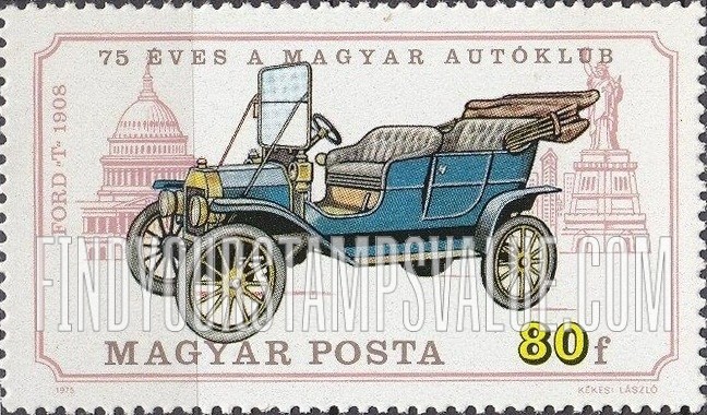 FindYourStampsValue: Antique Cars: Model T Ford, 1908, Capitol and Statue of Liberty