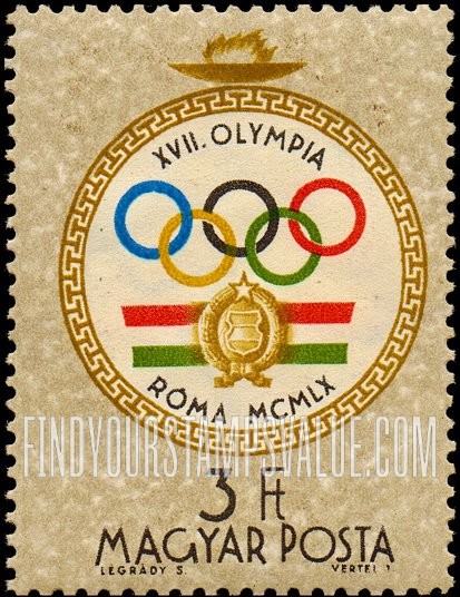 FindYourStampsValue: Sports: Hungarian Olympic emblem