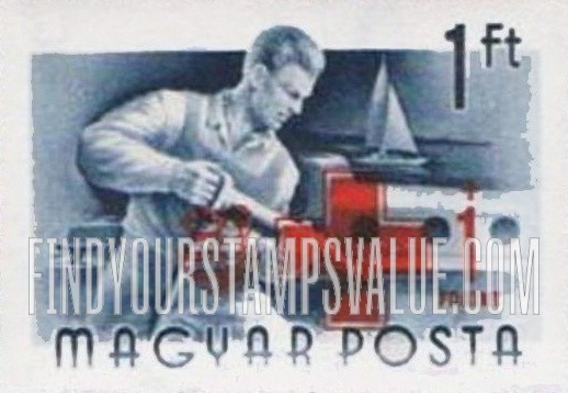FindYourStampsValue: Stamps of 1955 Surcharged in Red: Riveter