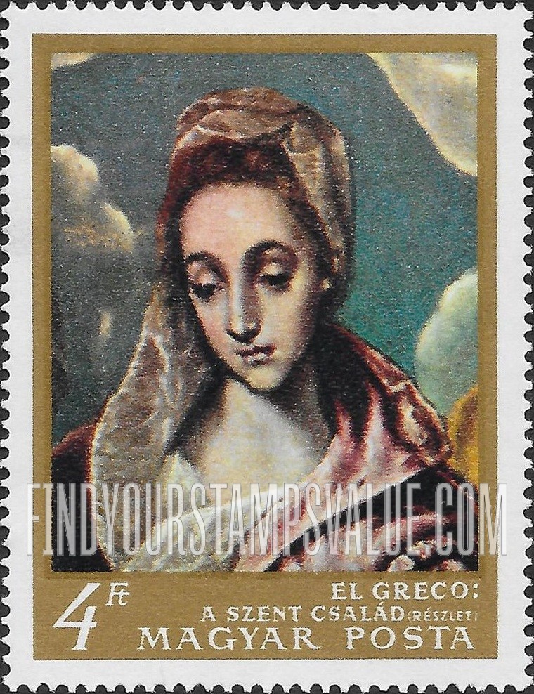 FindYourStampsValue: Painting Type of 1967: The Virgin from The Holy Family, by El Greco