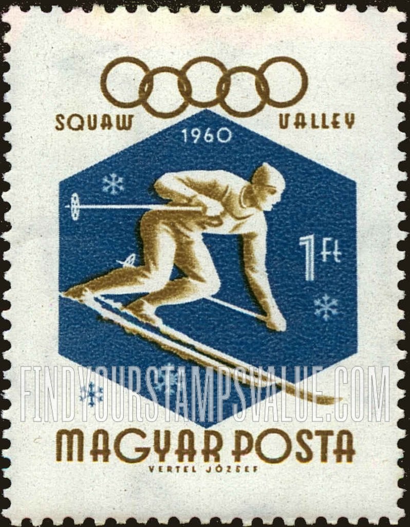 FindYourStampsValue: Sports: Down-hill skier