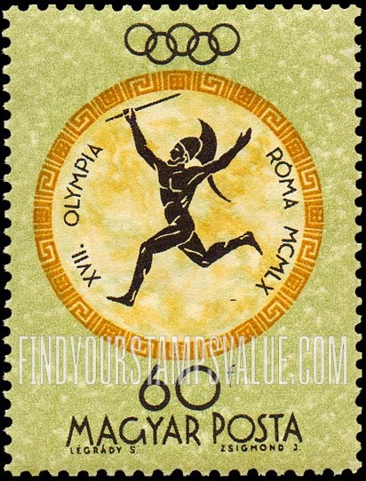 FindYourStampsValue: Sports: Javelin thrower