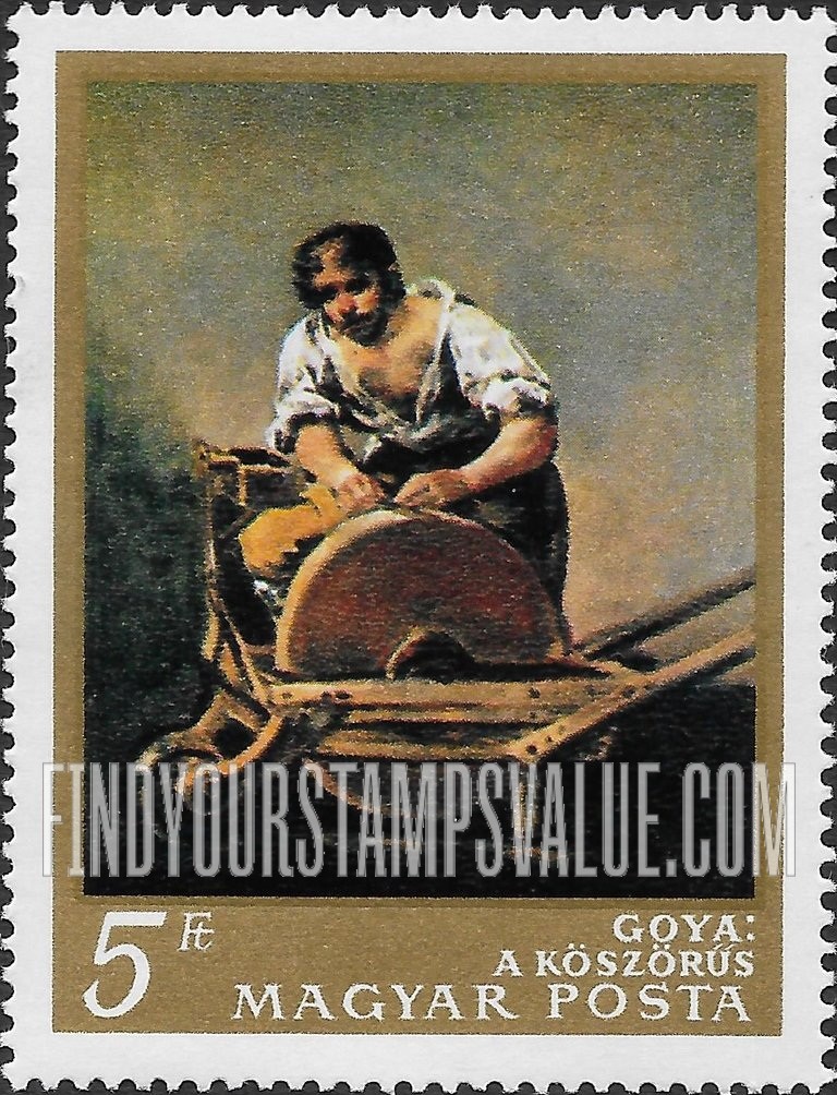FindYourStampsValue: Painting Type of 1967: The Knife Grinder, by Goya