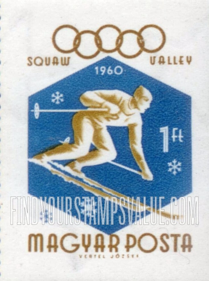 FindYourStampsValue: Sports: Down-hill skier