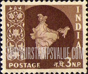 FindYourStampsValue: Republic of India: Map of India - भारत गणराज्य: भारत का नक़्शा
