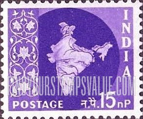 FindYourStampsValue: Republic of India: Map of India - भारत गणराज्य: भारत का नक़्शा