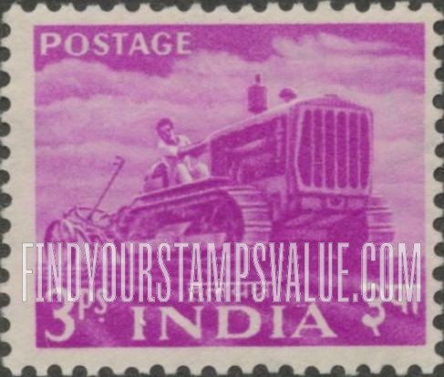 FindYourStampsValue: Republic of India: Plough - भारत गणराज्य: हलयंत्र