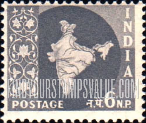 FindYourStampsValue: Republic of India: Map of India - भारत गणराज्य: भारत का नक़्शा