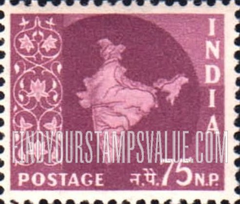 FindYourStampsValue: Republic of India: Map of India - भारत गणराज्य: भारत का नक़्शा