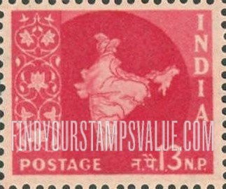 FindYourStampsValue: Republic of India: Map of India - भारत गणराज्य: भारत का नक़्शा