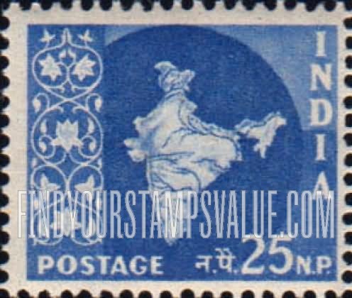 FindYourStampsValue: Republic of India: Map of India - भारत गणराज्य: भारत का नक़्शा