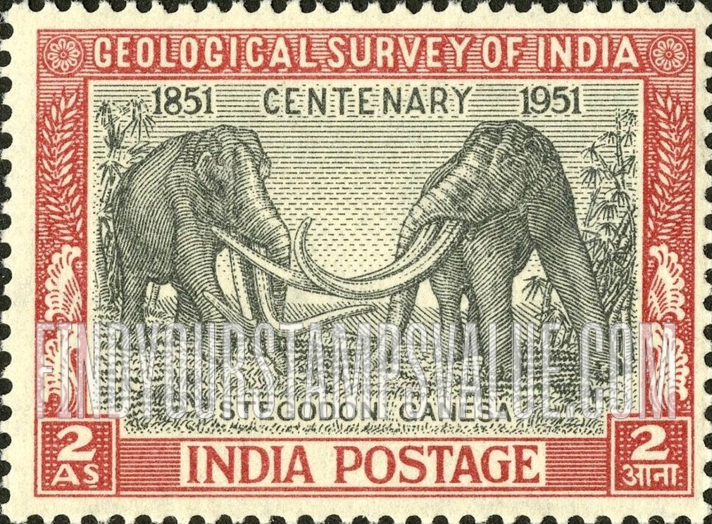 FindYourStampsValue: Republic of India: Stegodon Ganesa - भारत गणराज्य: स्टैगोडोन गणेश
