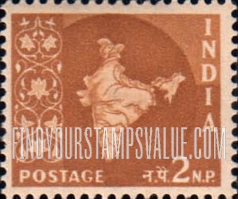 FindYourStampsValue: Republic of India: Map of India - भारत गणराज्य: भारत का नक़्शा