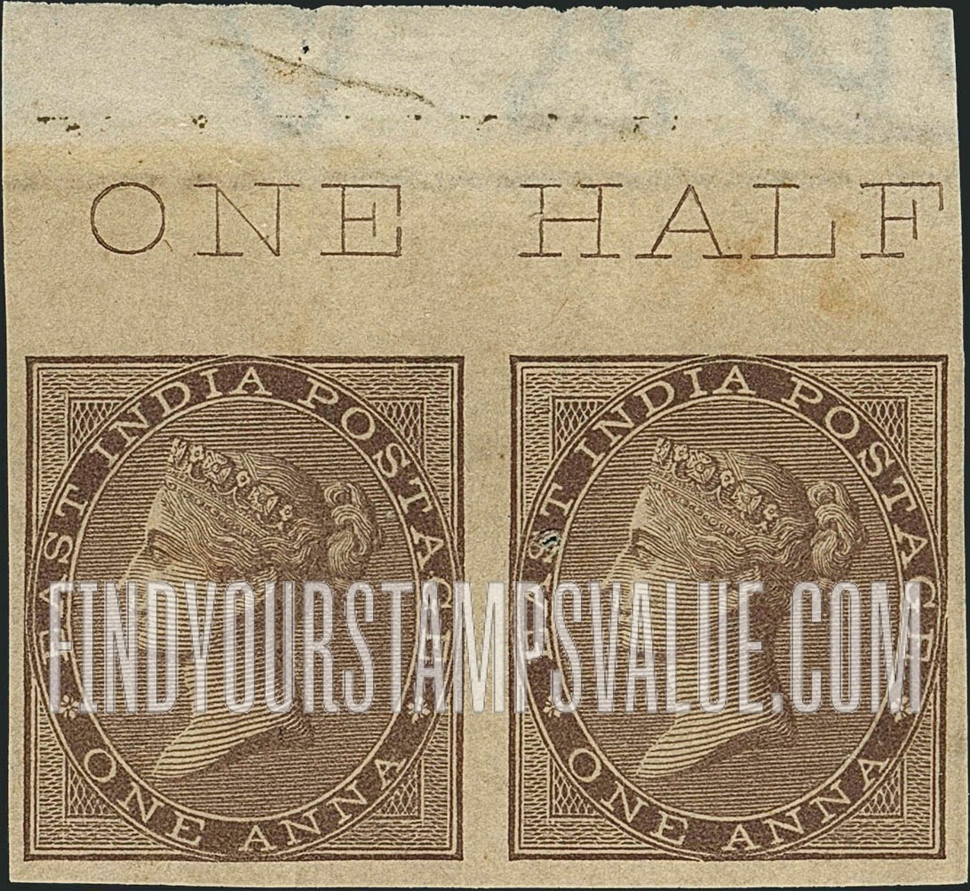 FindYourStampsValue: East India Company: Queen Victoria, Diadem includes Maltese Crosses - ईस्ट इंडिया कंपनी: महारानी विक्टोरिया, माल्टीज़ क्रॉस वाला मुकुट