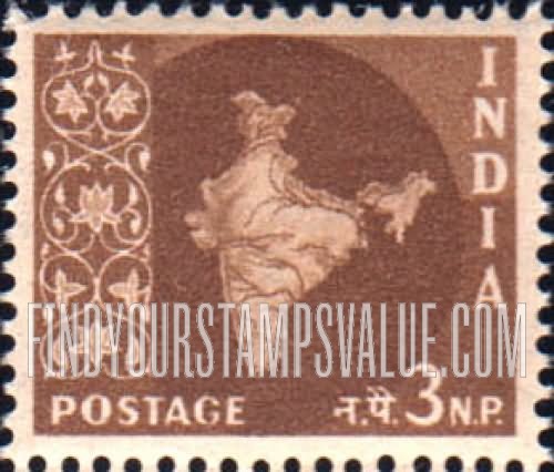 FindYourStampsValue: Republic of India: Map of India - भारत गणराज्य: भारत का नक़्शा