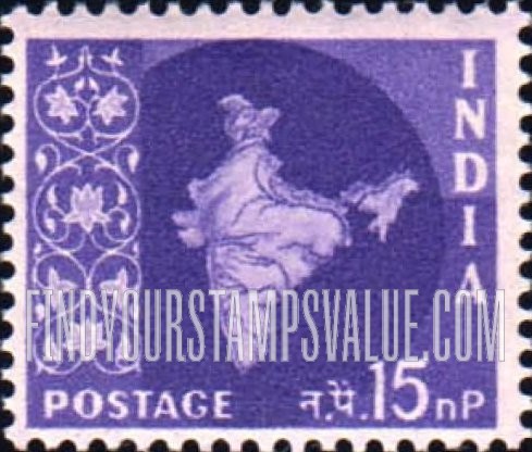 FindYourStampsValue: Republic of India: Map of India - भारत गणराज्य: भारत का नक़्शा