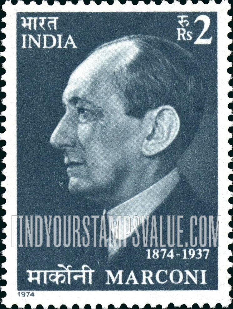 FindYourStampsValue: Republic of India: Guglielmo Marconi - भारत गणराज्य: गुल्येल्मो मार्कोनी