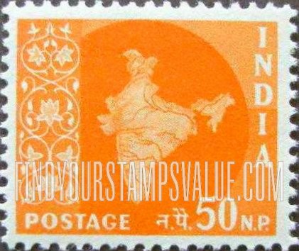 FindYourStampsValue: Republic of India: Map of India - भारत गणराज्य: भारत का नक़्शा
