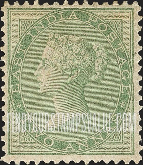 FindYourStampsValue: East India Company: Queen Victoria, Diadem includes Maltese Crosses - ईस्ट इंडिया कंपनी: महारानी विक्टोरिया, माल्टीज़ क्रॉस वाला मुकुट