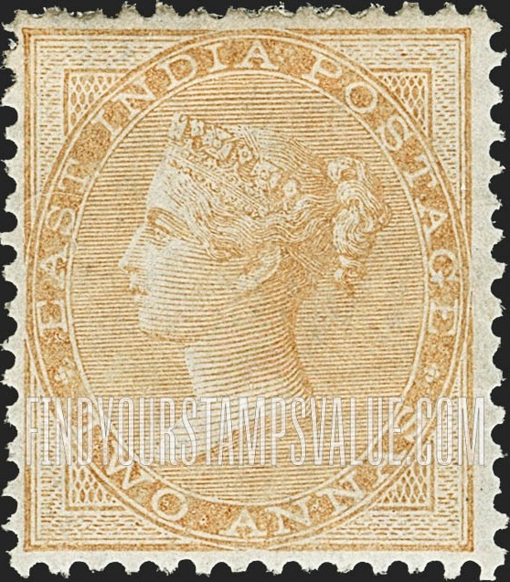 FindYourStampsValue: East India Company: Queen Victoria, Diadem includes Maltese Crosses - ईस्ट इंडिया कंपनी: महारानी विक्टोरिया, माल्टीज़ क्रॉस वाला मुकुट