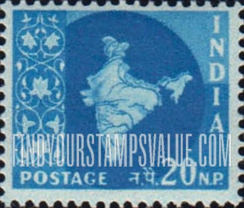 FindYourStampsValue: Republic of India: Map of India - भारत गणराज्य: भारत का नक़्शा