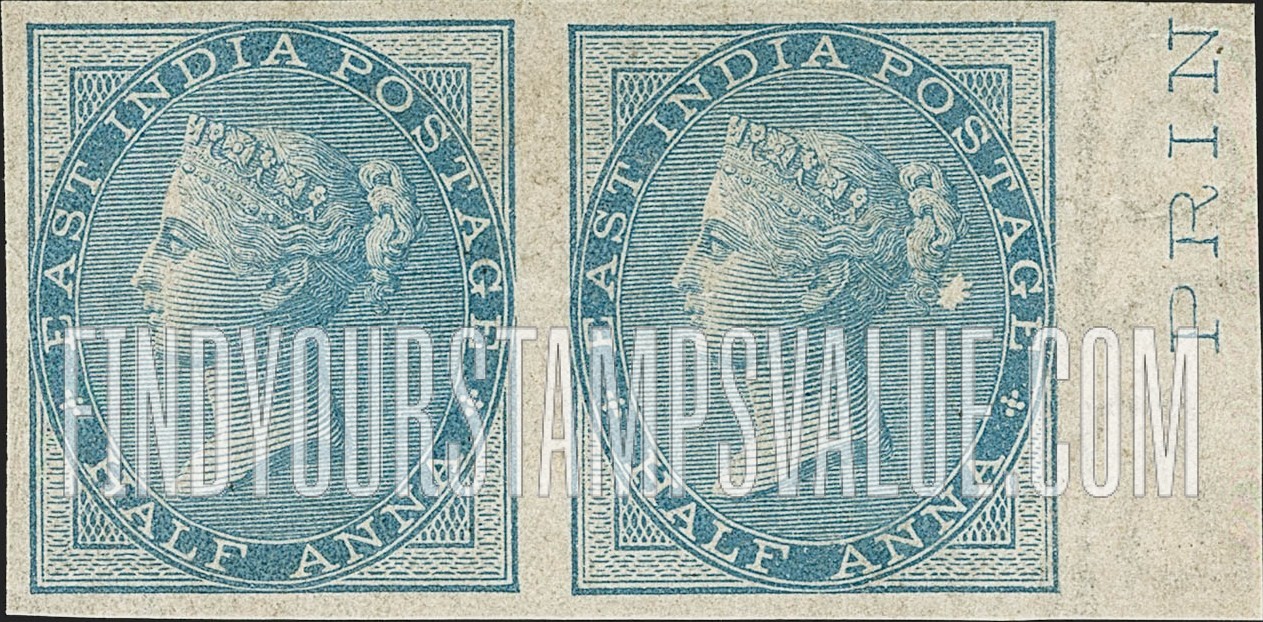 FindYourStampsValue: East India Company: Queen Victoria, Diadem includes Maltese Crosses - ईस्ट इंडिया कंपनी: महारानी विक्टोरिया, माल्टीज़ क्रॉस वाला मुकुट