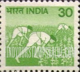 FindYourStampsValue: Republic of India: Women in rice field - भारत गणराज्य: धान के खेत में औरतें