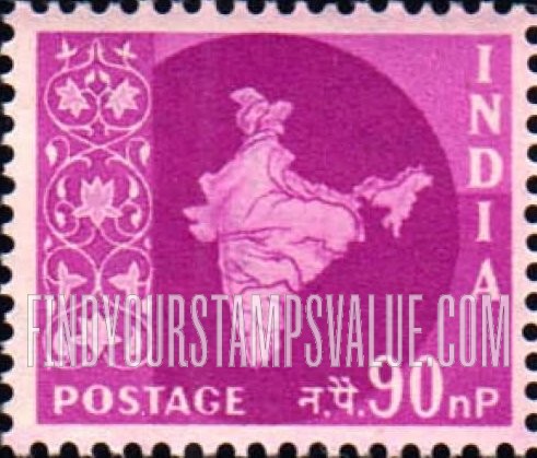 FindYourStampsValue: Republic of India: Map of India - भारत गणराज्य: भारत का नक़्शा