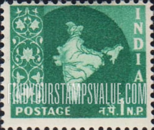 FindYourStampsValue: Republic of India: Map of India - भारत गणराज्य: भारत का नक़्शा