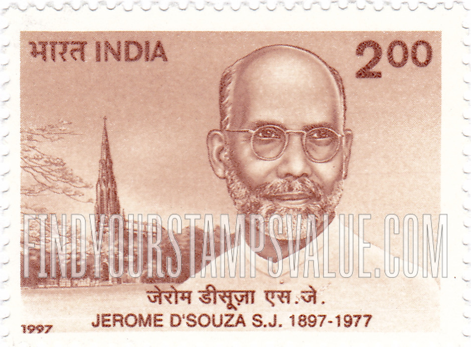 FindYourStampsValue: Republic of India: Jerome D'Souza - भारत गणराज्य: जेरोम डीसूज़ा