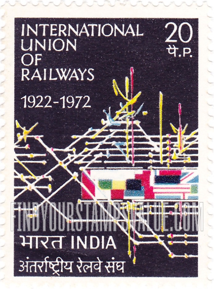 FindYourStampsValue: Republic of India: Signal panel and route diagram - भारत गणराज्य: सिगनल पैनल और मार्ग नक़्शा