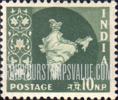 FindYourStampsValue: Republic of India: Map of India - भारत गणराज्य: भारत का नक़्शा
