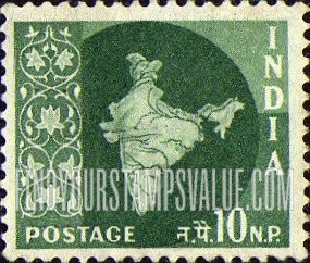 FindYourStampsValue: Republic of India: Map of India - भारत गणराज्य: भारत का नक़्शा