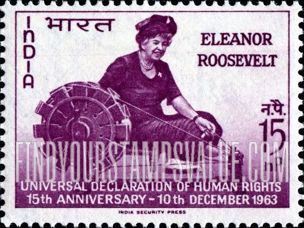 FindYourStampsValue: Republic of India: Eleanor Roosevelt - भारत गणराज्य: एलिनोर रूज़वेल्ट