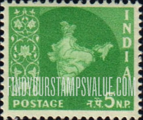 FindYourStampsValue: Republic of India: Map of India - भारत गणराज्य: भारत का नक़्शा