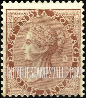 FindYourStampsValue: East India Company: Queen Victoria, Diadem includes Maltese Crosses - ईस्ट इंडिया कंपनी: महारानी विक्टोरिया, माल्टीज़ क्रॉस वाला मुकुट