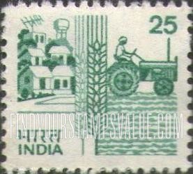 FindYourStampsValue: Republic of India: Farm, wheat, farmer plowing - भारत गणराज्य: फ़ार्म, गेहूँ, खेत जोतता हुआ किसान