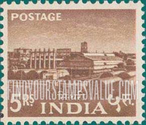 FindYourStampsValue: Republic of India: Sindri fertilizer factory - भारत गणराज्य: सिंदरी उर्वरक कारख़ाना