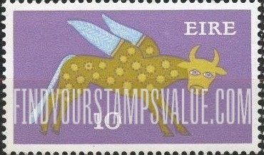 FindYourStampsValue: Winged Ox from Lichfield Gospel Book: Types of 1968-69
