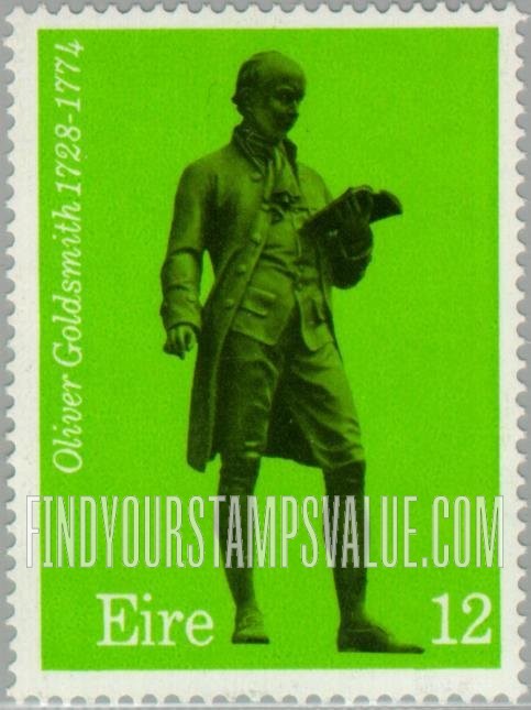 FindYourStampsValue: Oliver Goldsmith, by John Henry Foley: Europa Issue