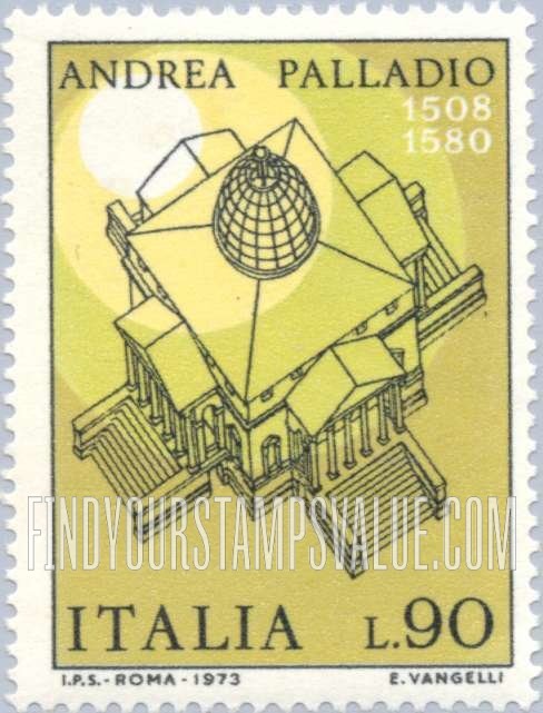 FindYourStampsValue: Villa Rotunda, by Andrea Palladio (1508-80), Architect.