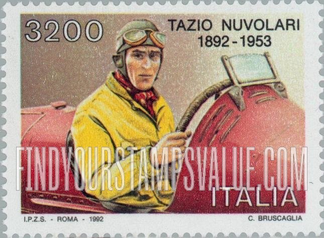FindYourStampsValue: Tazio Nuvolari (1892-1953), Race Car Driver